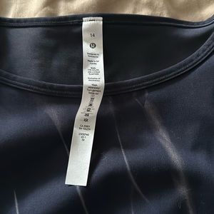 Lululemon Wunder Train cropped Navy Tie Dye long sleeve top